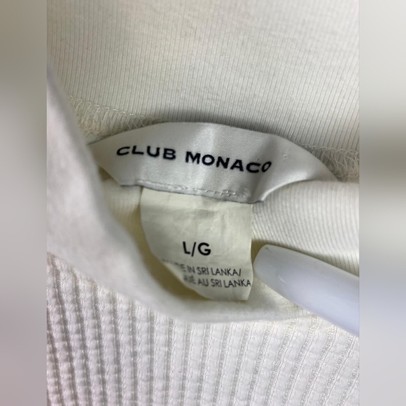 Club‎ Monaco mock /turtle/ neck Cotton Women's pullover Waffle Sweater Size L - Picture 4 of 8
